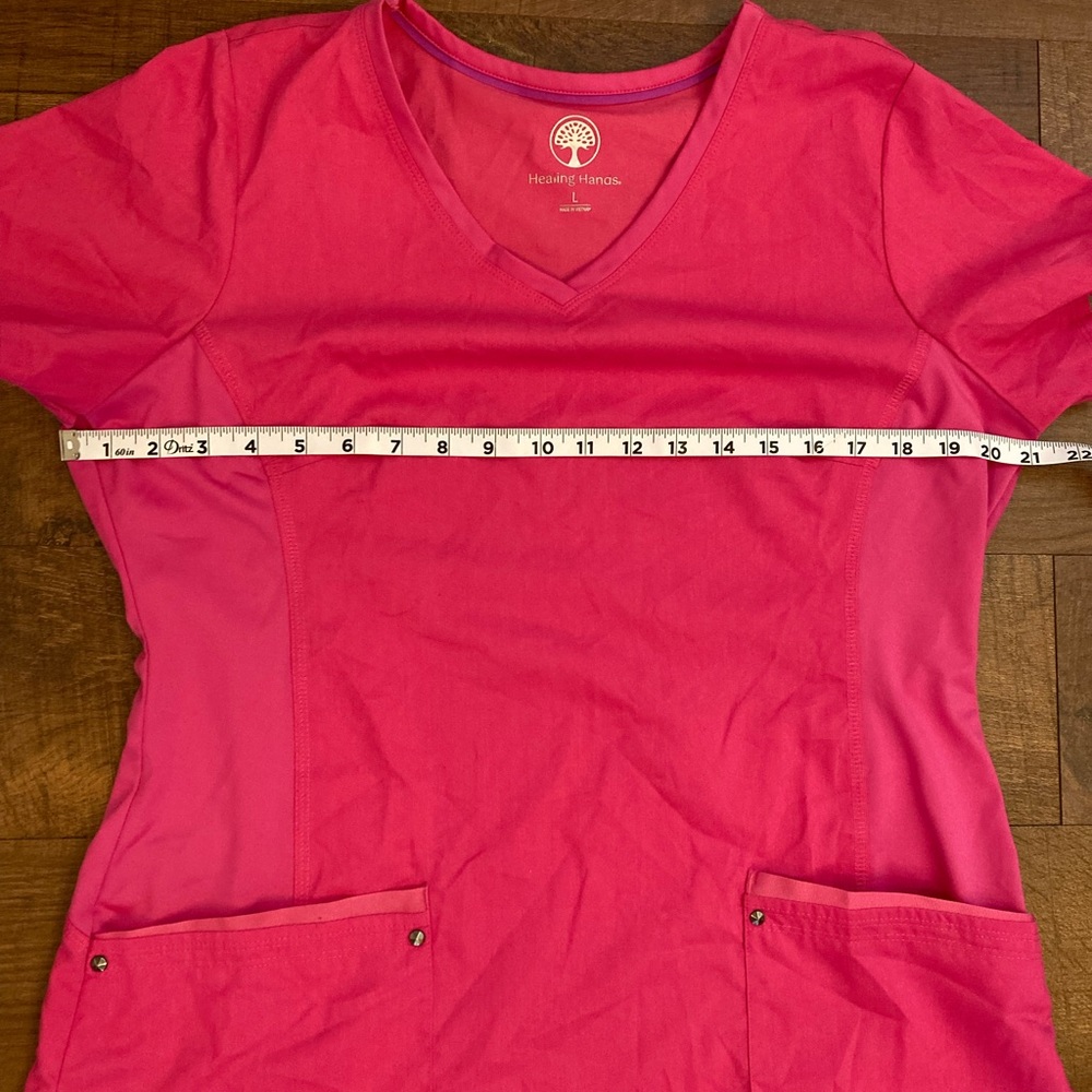 Healing Hands Purple Label Juliet Top & Tori Pants Scrub Set Pink Size Large - Picture 7 of 16